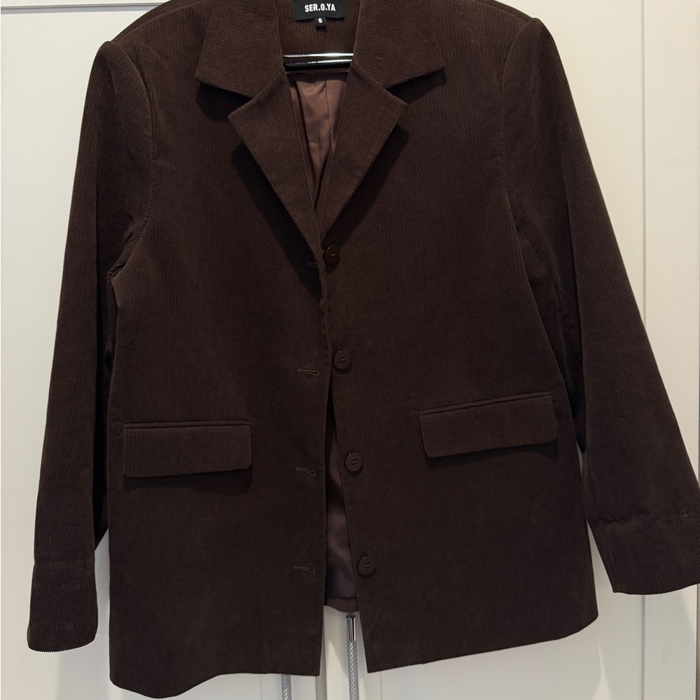 SER.O.YA Dark Brown Corduroy Blazer